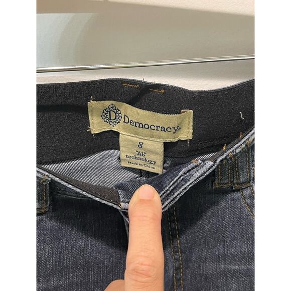 Democracy “Ab” Solution Jeans Women 8 Blue Skinny Dark Wash Stretch Slimming - Picture 4 of 11